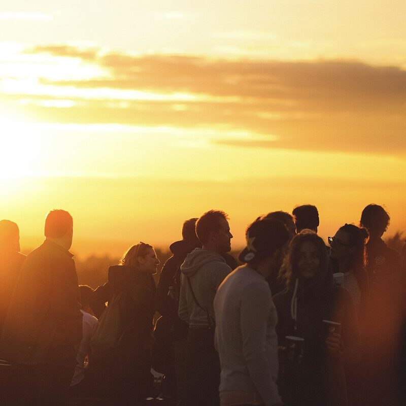 Sunset party crowd in Dubai